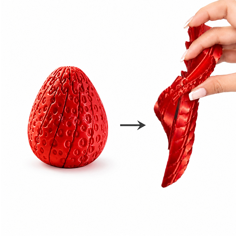 Home Decor Etsy - Twisted Strawberry Egg 3d Printed Twisty