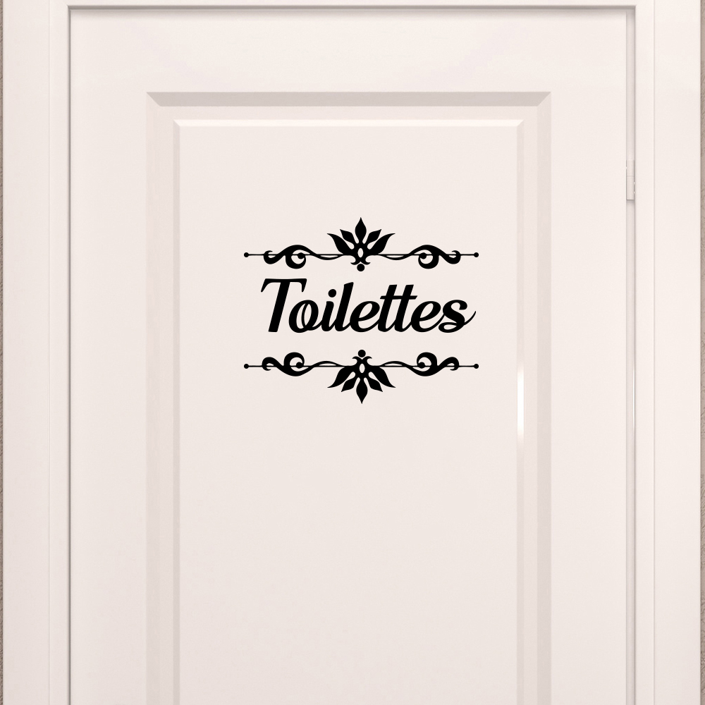 Home Decor Vinyl Flooring - French Toilettes with Flower Bathroom Door