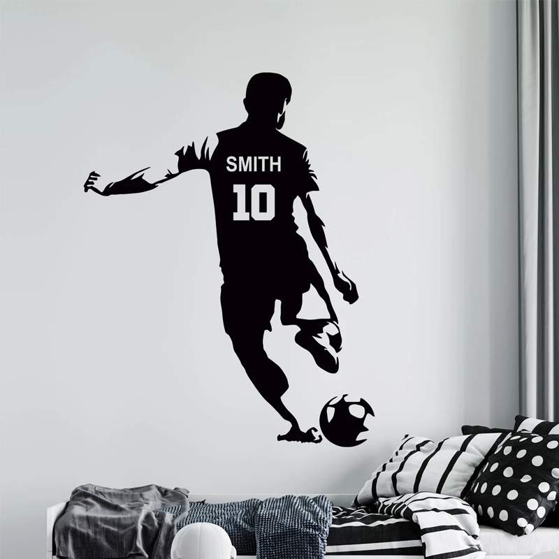 Home Decor Vinyl Flooring - Personalized Soccer Player Name and Number