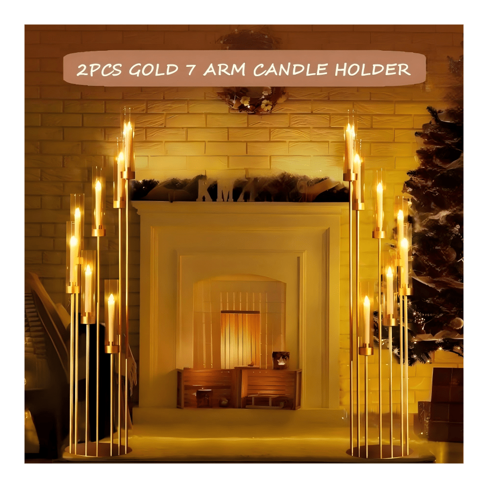 Flooring Home Decor - 2Pcs 7Arm Gold Floor Candelabra Centerpieces