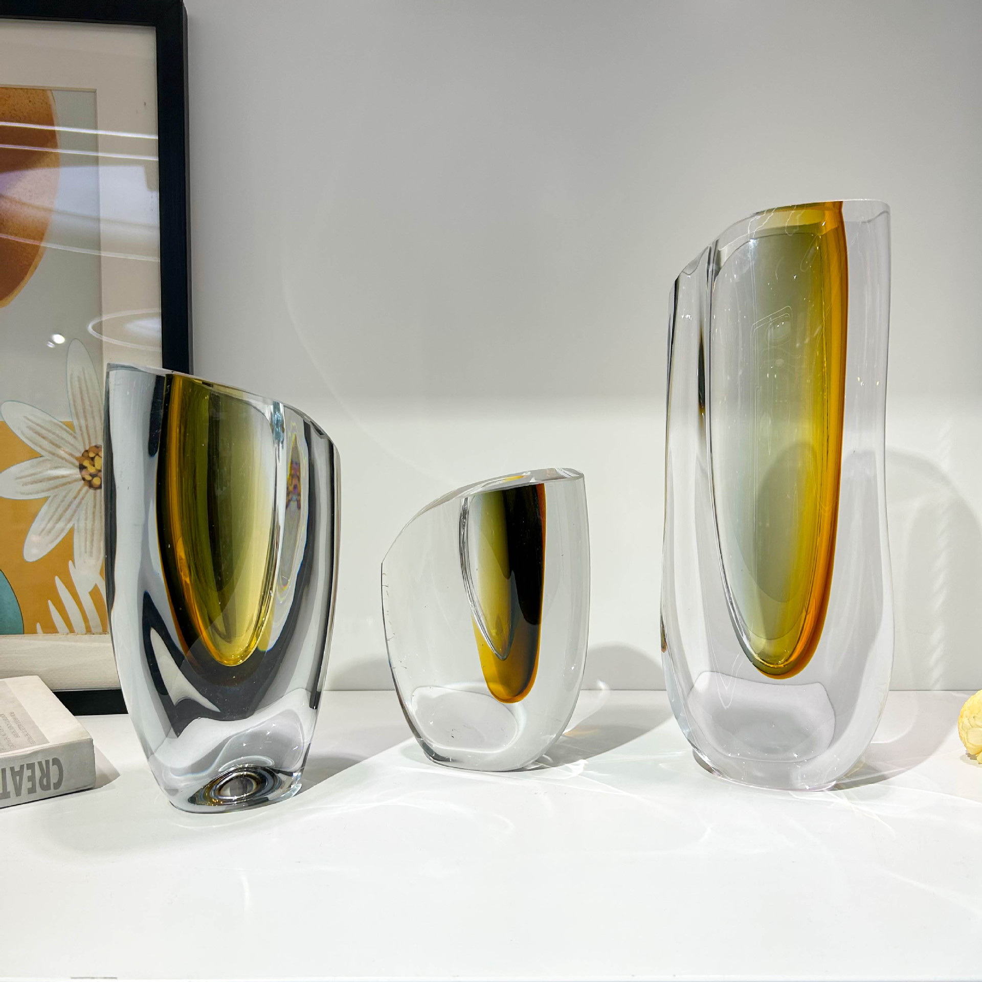 Home Decor Exhibition - Modern simple gilt contrast handmade vase