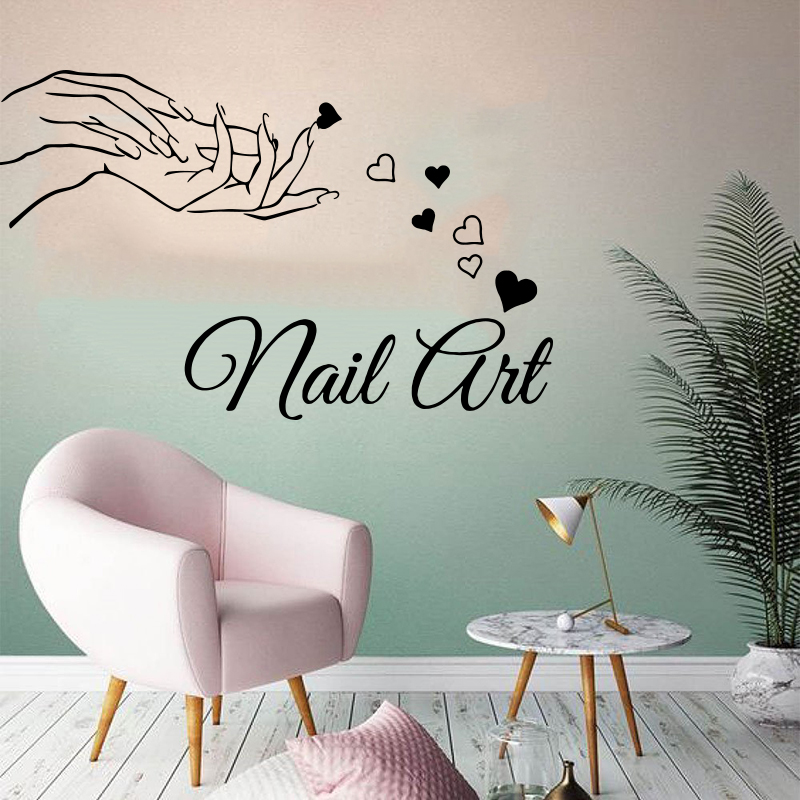 Home Decor Vinyl Flooring - Beauty Nail Salon Girl Hand Wall