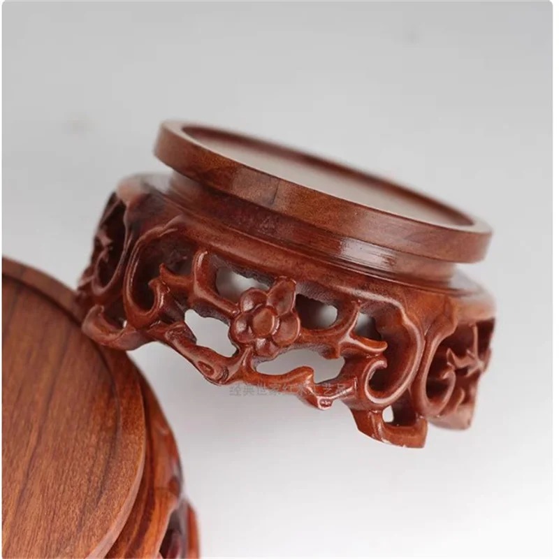 Round Wood Carved Flower Vase  - Home Decor Exhibition review and price