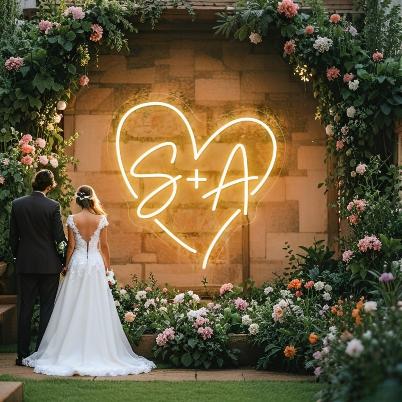 Custom Initials Heart LED Neon - Home Decor Inspo review and price