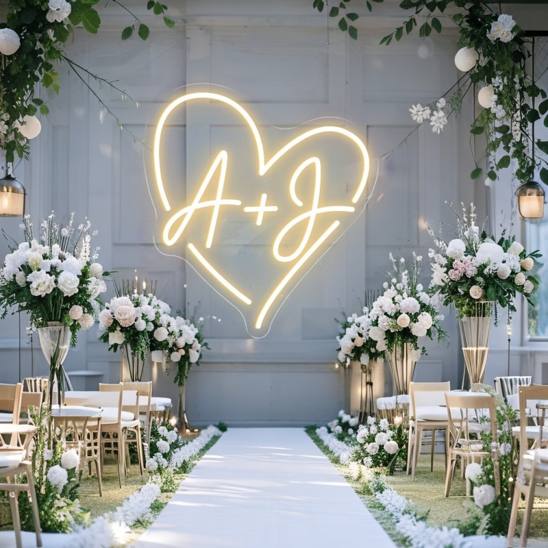 Custom Initials Heart LED Neon - Home Decor Inspo review and price