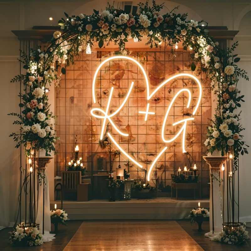 Custom Initials Heart LED Neon - Home Decor Inspo review and price