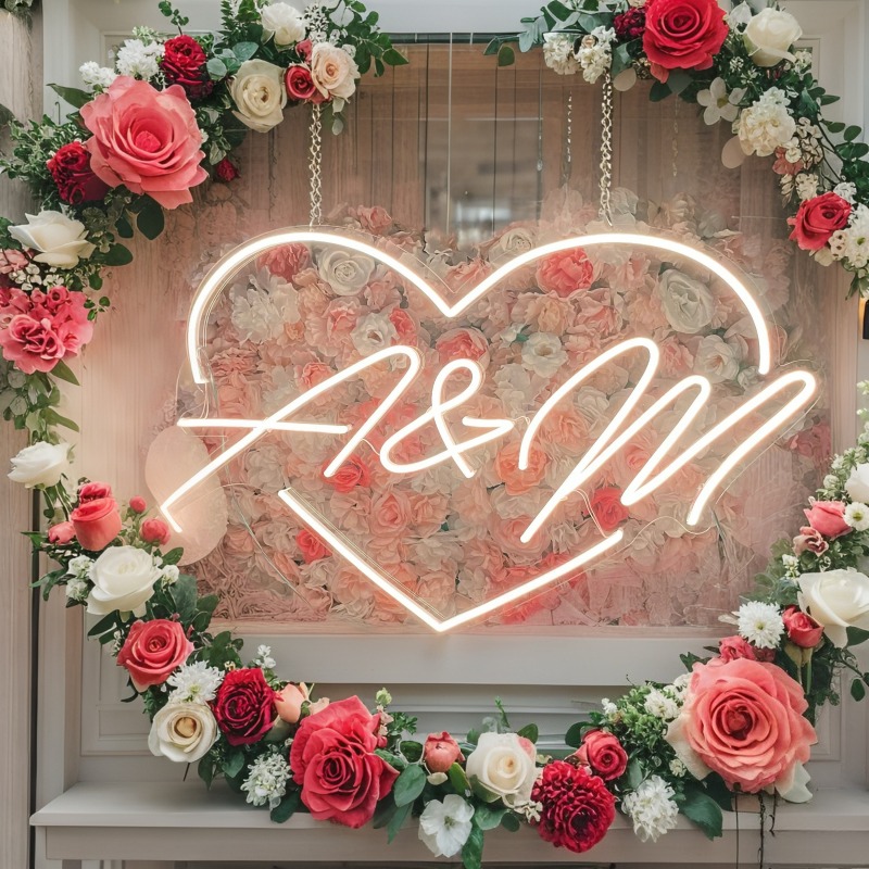 Custom Initials Heart LED Neon - Home Decor Inspo review and price