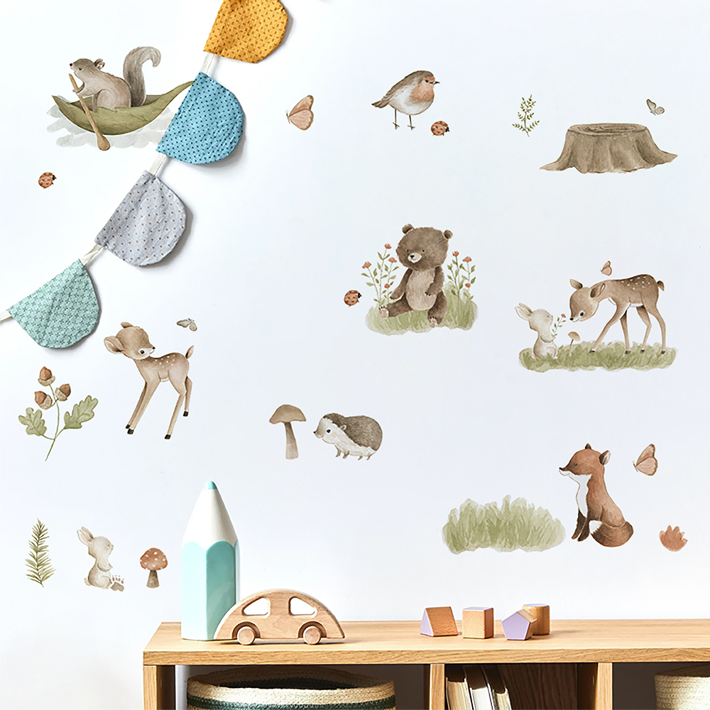 Nordic Forest Cartoon Wall Sti - Home Decor Vinyl Flooring review and price