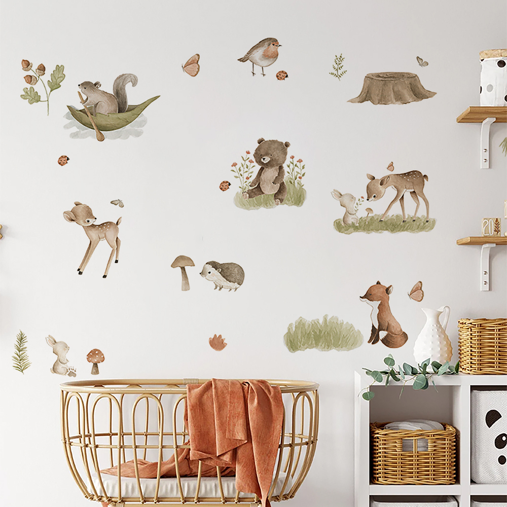 Nordic Forest Cartoon Wall Sti - Home Decor Vinyl Flooring review and price