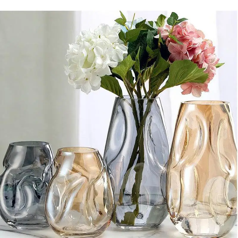 Irregular Twist Glass Vase Des - Home Decor Vase With Flowers review and price