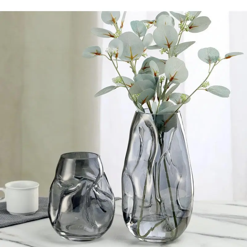 Irregular Twist Glass Vase Des - Home Decor Vase With Flowers review and price