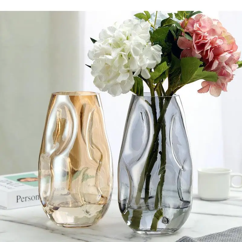 Irregular Twist Glass Vase Des - Home Decor Vase With Flowers review and price