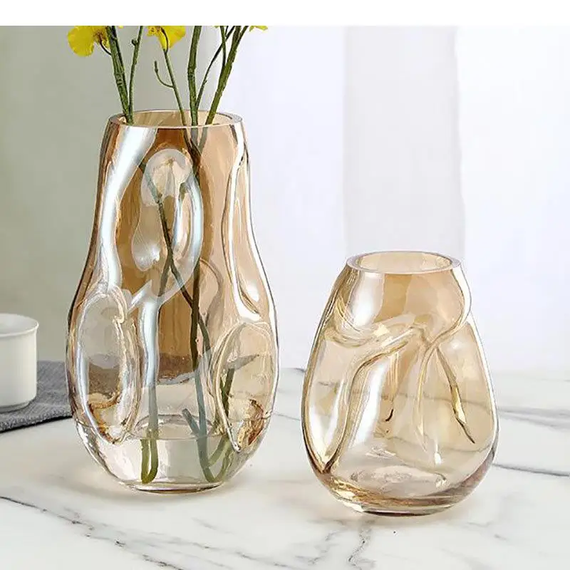 Irregular Twist Glass Vase Des - Home Decor Vase With Flowers review and price