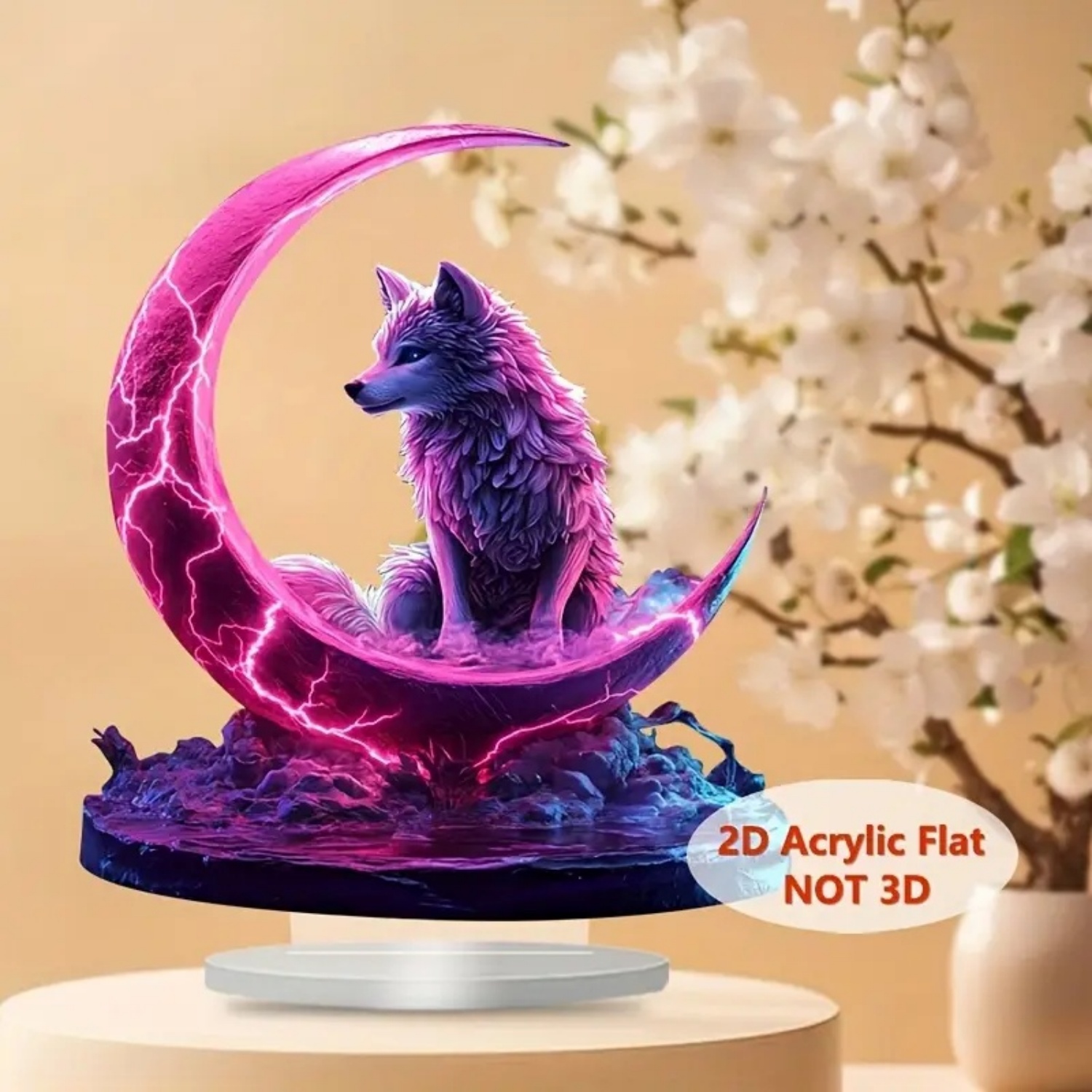 Flame Wolf Statue,2D Flat Acry - Home Decor Kit review and price