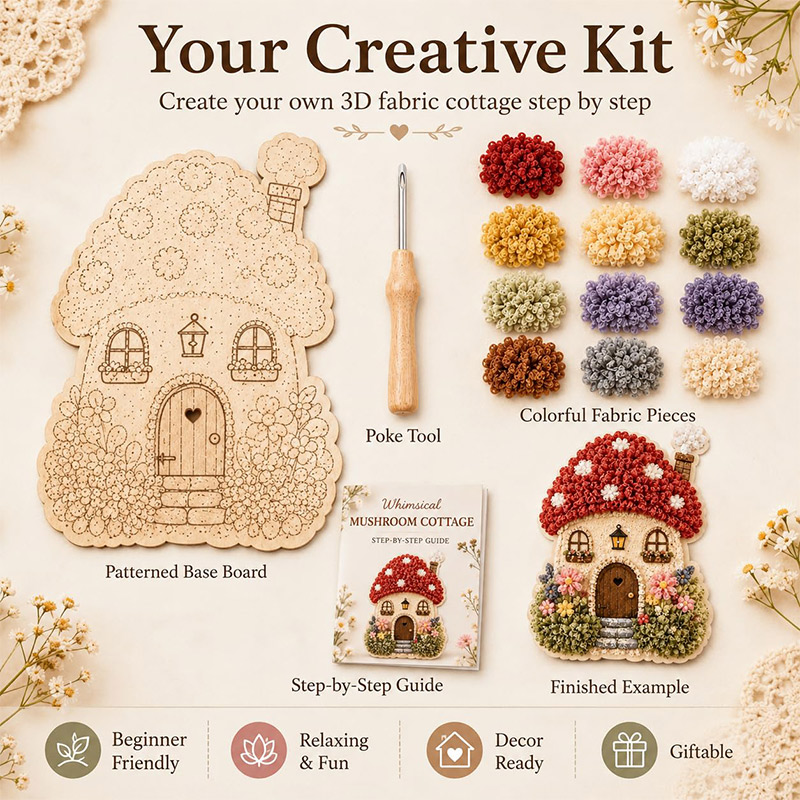 3D Mushroom House Poke Art DIY - Home Decor Kit review and price