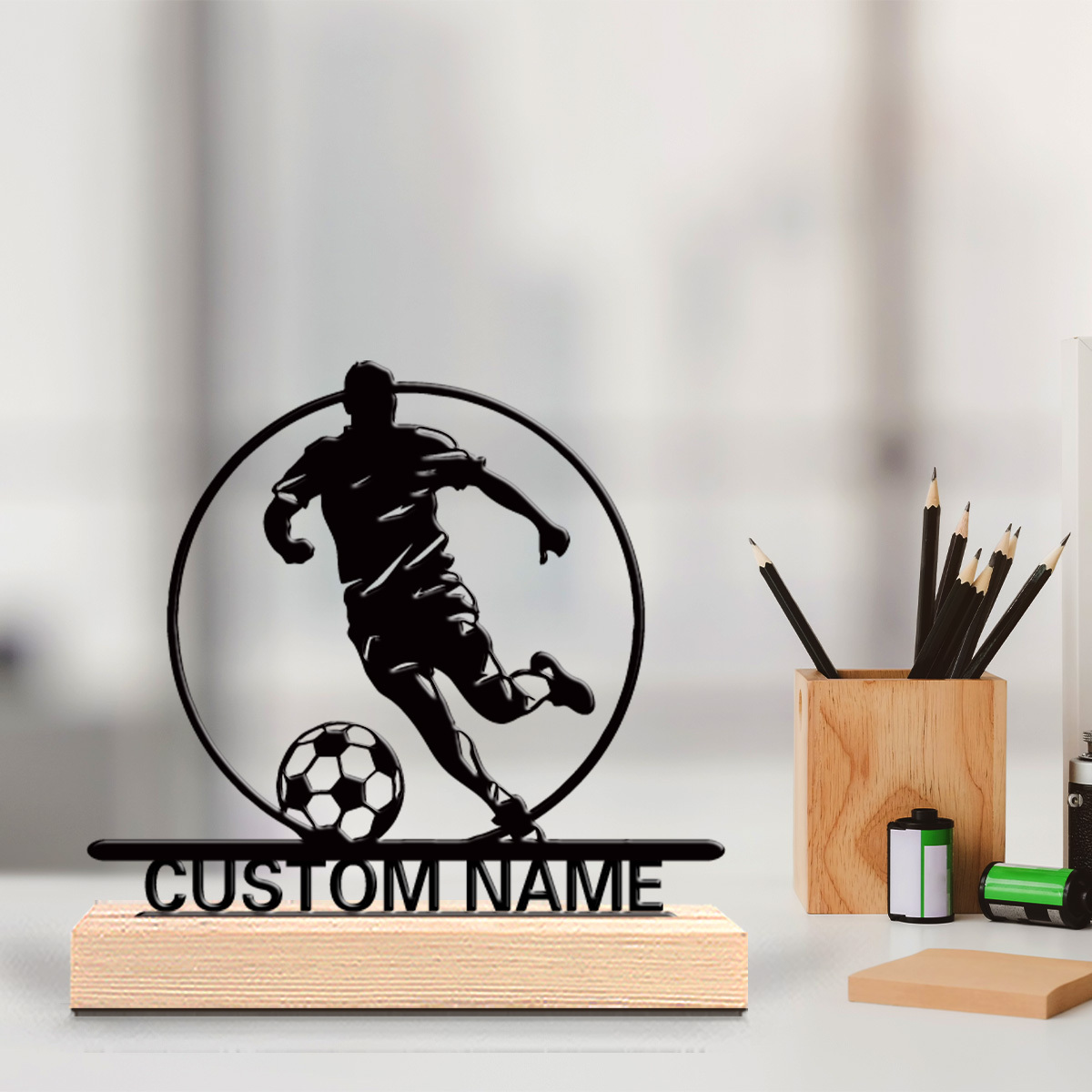 Custom Soccer Player Metal Sta - Home Decor Inspo review and price