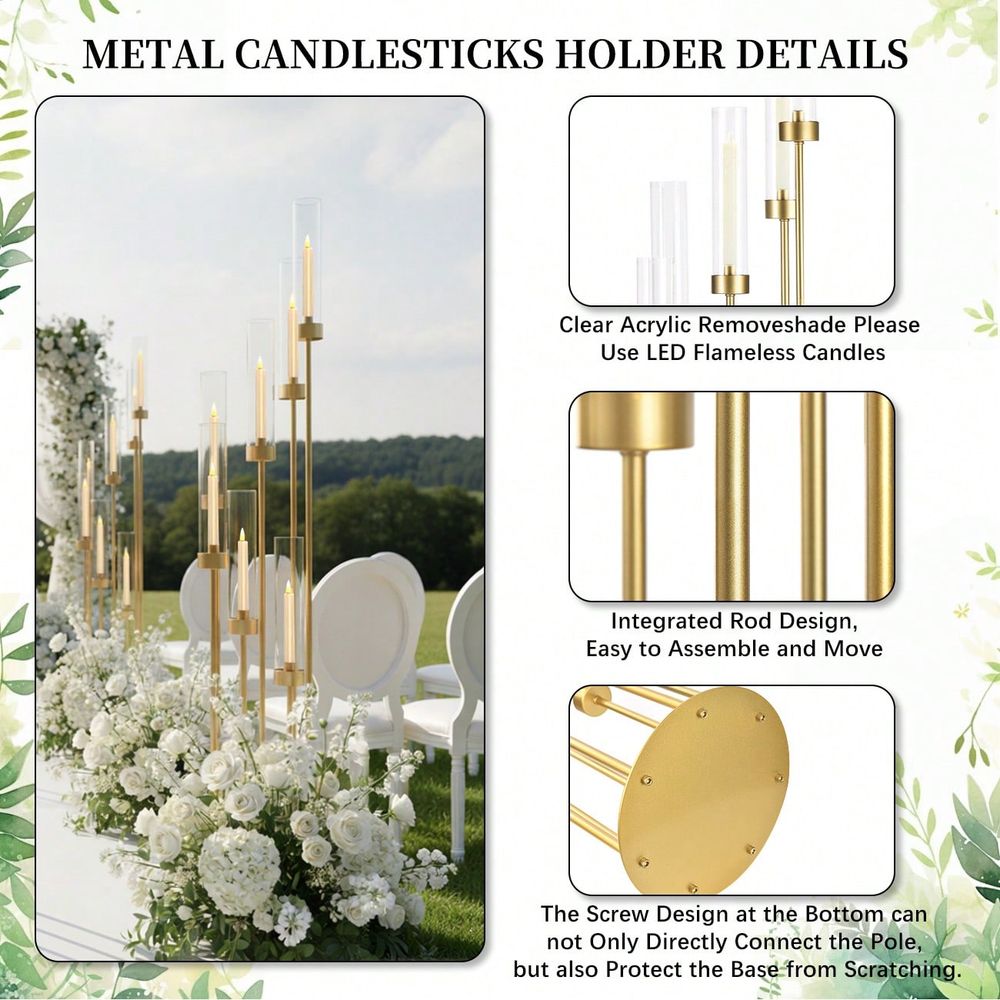 2Pcs 7Arm Gold Floor Candelabr - Flooring Home Decor review and price