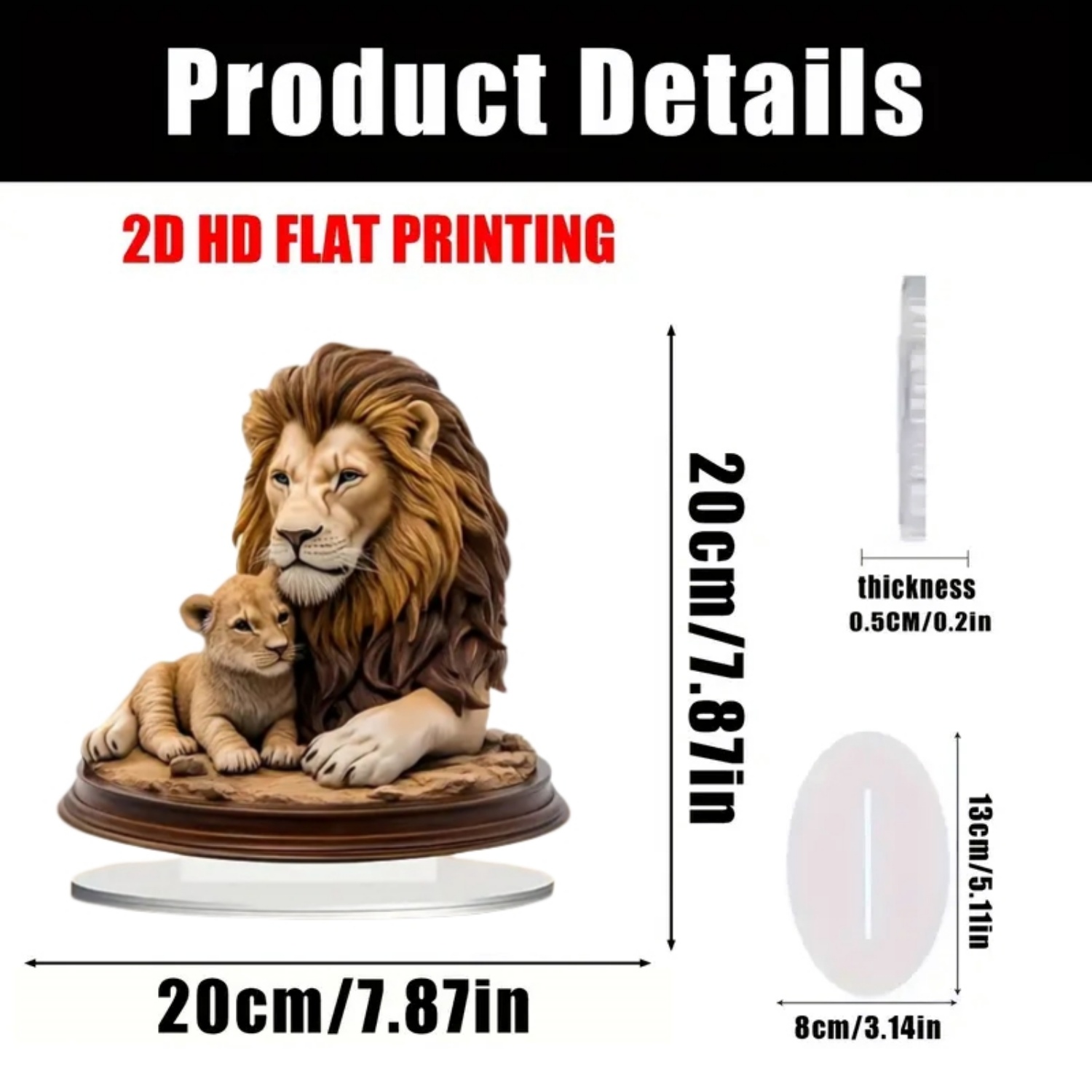 Male Lion Statue,2D Flat Anima - Home Decor Kit review and price