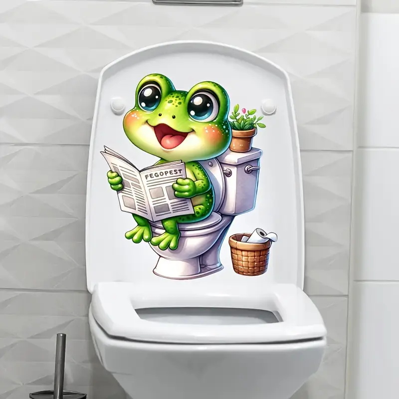 Frog on Toilet Reading Newspap - Home Decor Vinyl Flooring review and price
