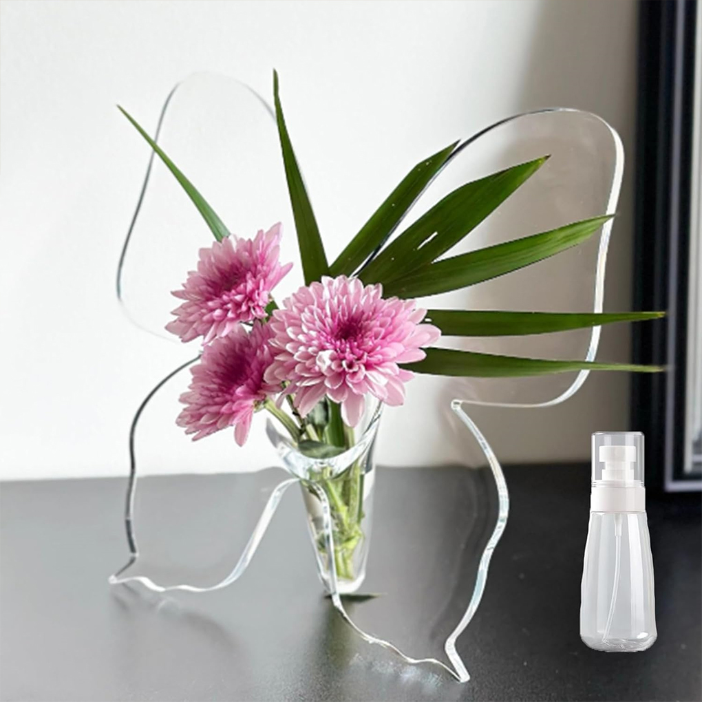 Transparent Butterfly Acrylic  - Home Decor Vase With Flowers review and price