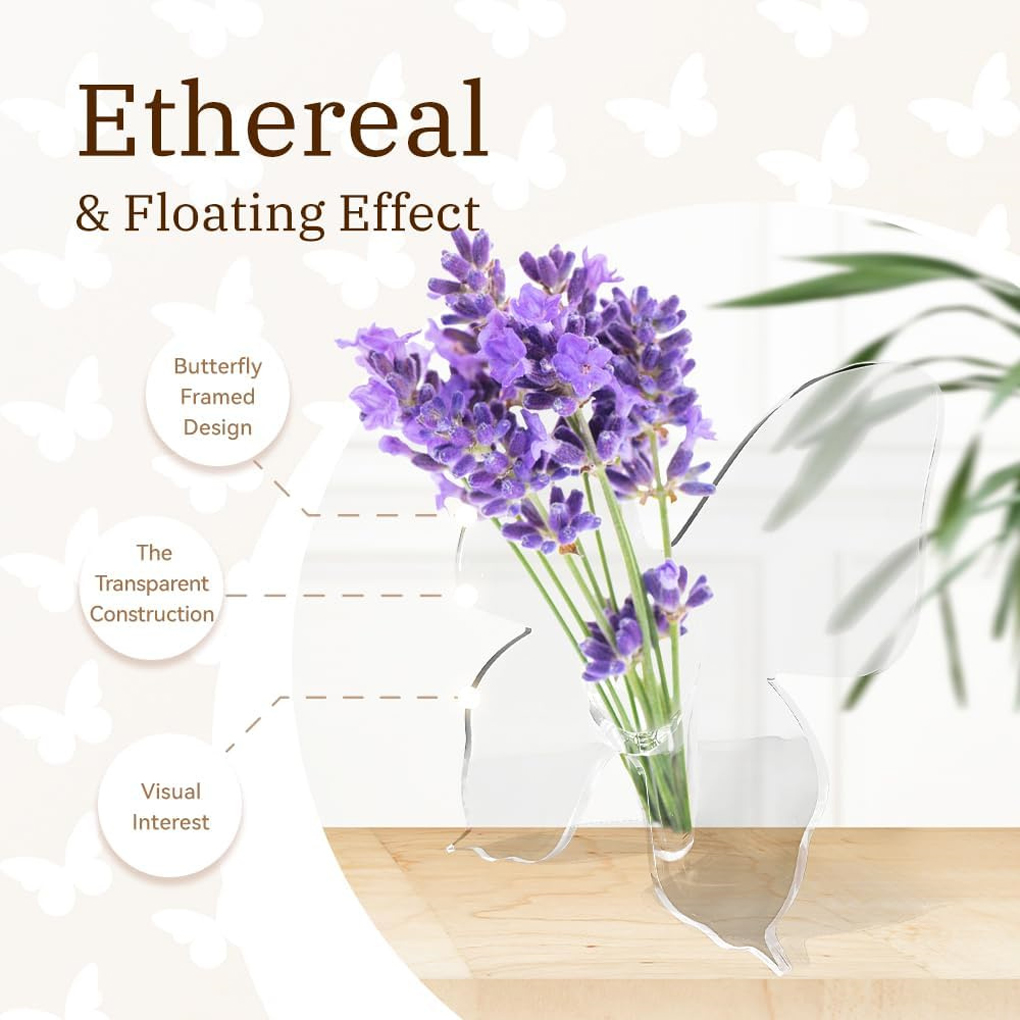 Transparent Butterfly Acrylic  - Home Decor Vase With Flowers review and price