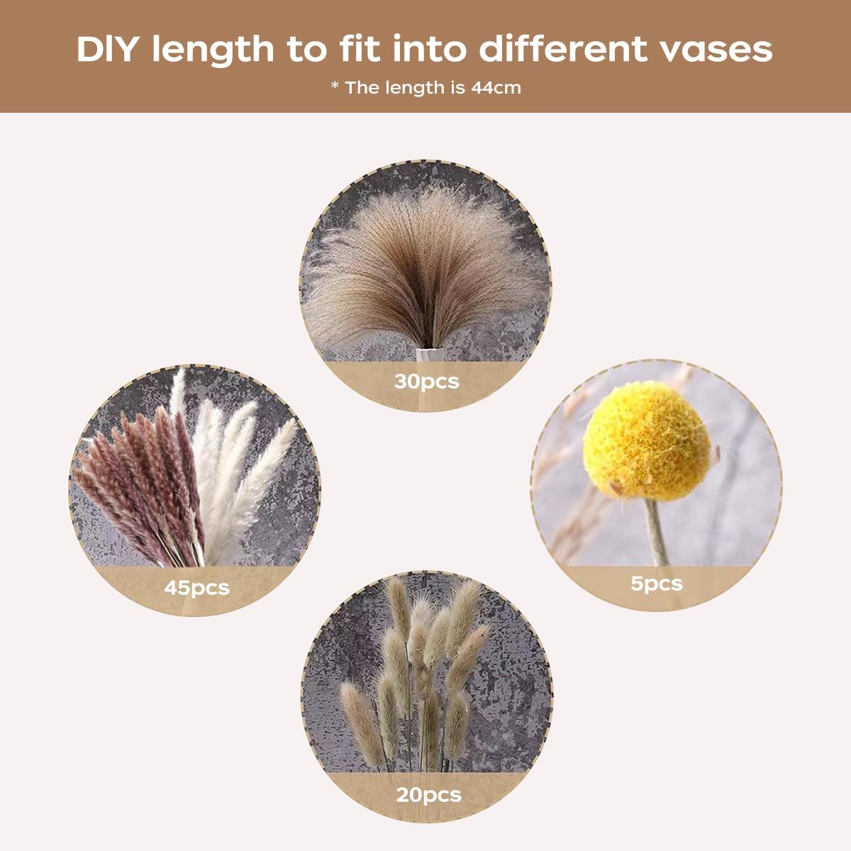 Dried Pampas Grass Bouquet Nat - Home Decor Vase With Flowers review and price